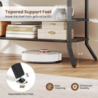 Costway TV Stand for 46 TVs with 2 Storage Shelves Tapered Metal Legs for Living Room