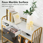 Costway Table Console avec Tiroir Étagère de Rangement Grand Plateau Moderne pour Entrée