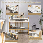Costway Table Console avec Tiroir Étagère de Rangement Grand Plateau Moderne pour Entrée