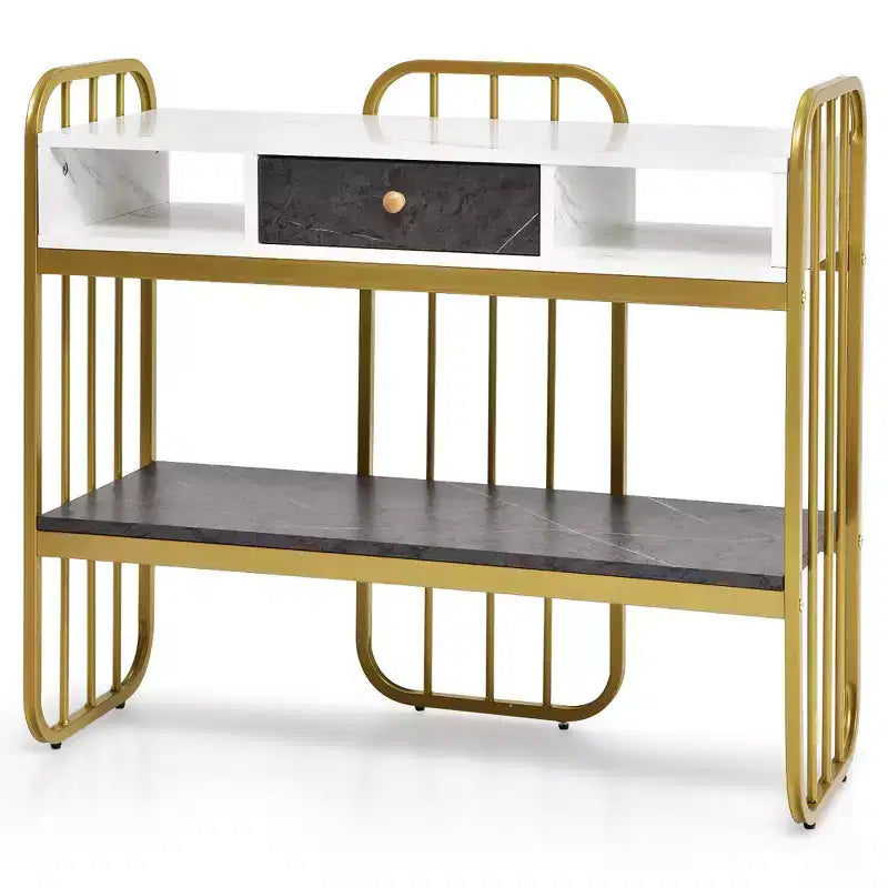 Costway Table Console avec Tiroir Étagère de Rangement Grand Plateau Moderne pour Entrée