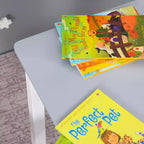 Qaba 4-Piece Kids Table Set with 2 Wooden Chairs, 1 Storage Bench, and Interesting Modern Design