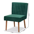 Chaise de salle à manger Alvis en velours capitonné et bois - Baxton Studio