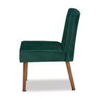 Chaise de salle à manger Alvis en velours capitonné et bois - Baxton Studio