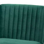 Chaise de salle à manger Alvis en velours capitonné et bois - Baxton Studio