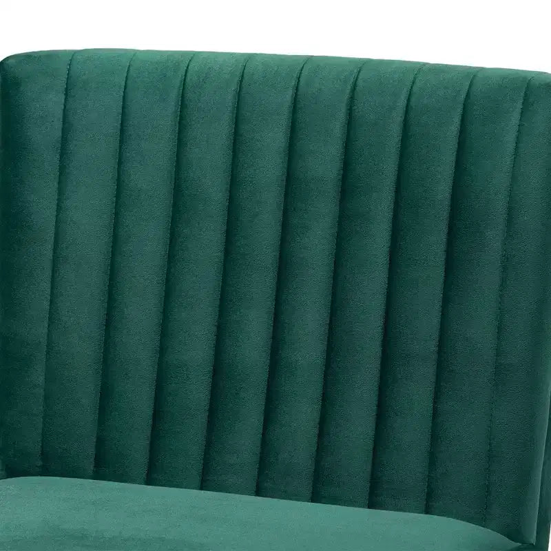 Chaise de salle à manger Alvis en velours capitonné et bois - Baxton Studio
