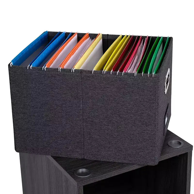 Meuble de rangement à roulettes BirdRock Home avec 1 tiroir latéral – Gris bois flotté