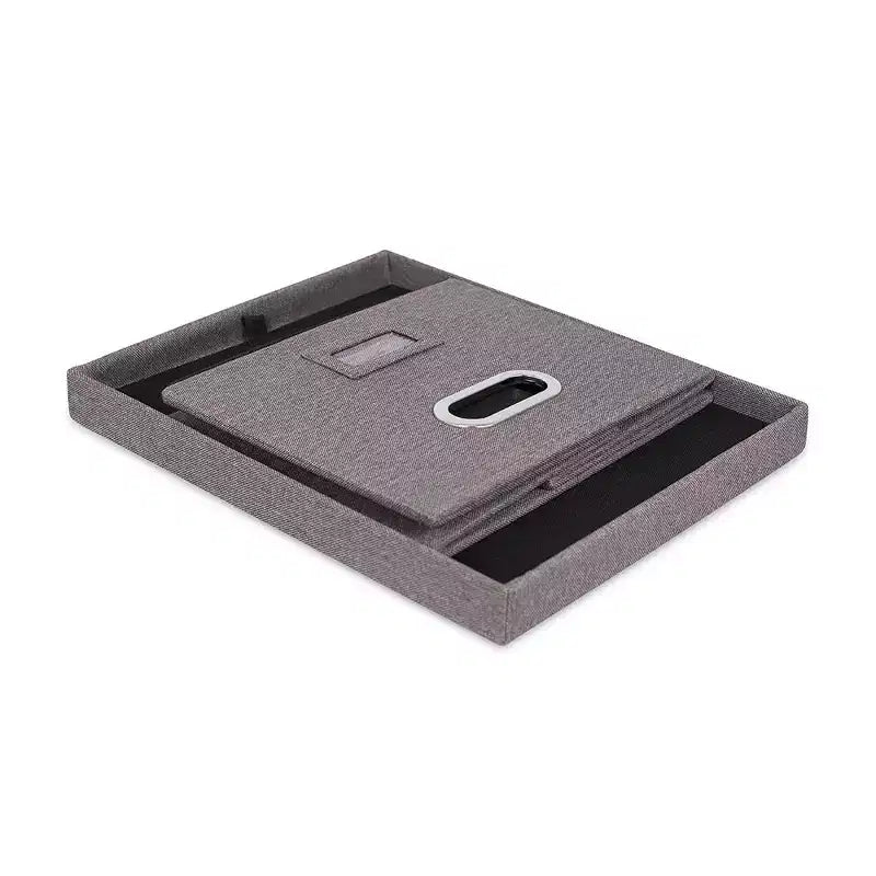 Lot de 4 organiseurs de rangement de dossiers pliables avec couvercle, de la marque Internet's Best - Gris
