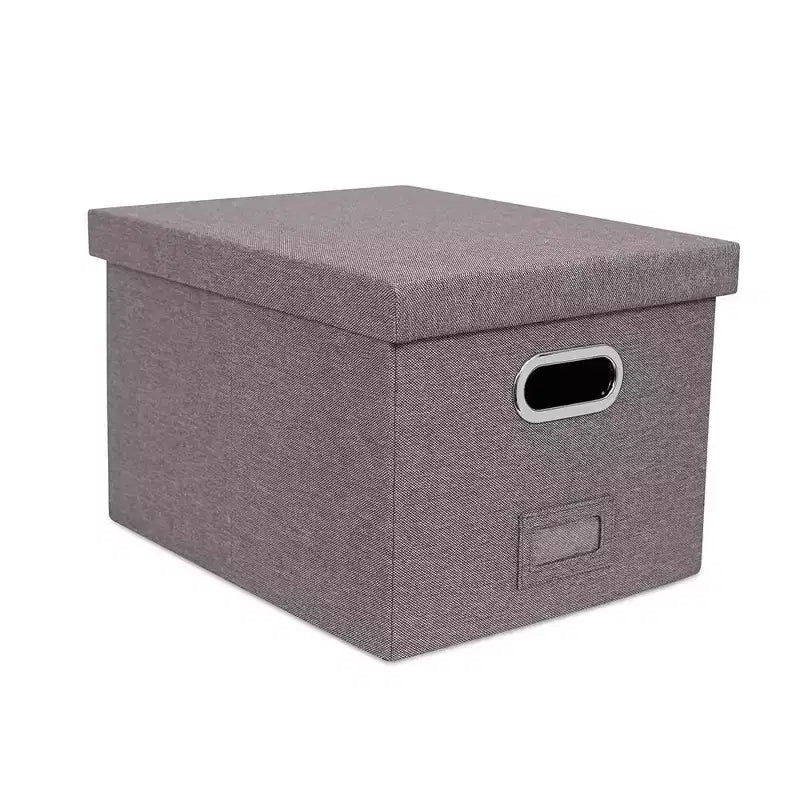 Lot de 4 organiseurs de rangement de dossiers pliables avec couvercle, de la marque Internet's Best - Gris