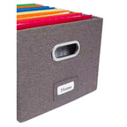 Lot de 4 organiseurs de rangement de dossiers pliables avec couvercle, de la marque Internet's Best - Gris