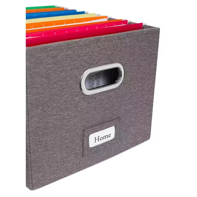 Lot de 4 organiseurs de rangement de dossiers pliables avec couvercle, de la marque Internet's Best - Gris