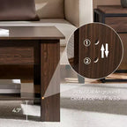 Table basse relevable Yaheetech avec compartiment caché et étagère ouverte pour salon