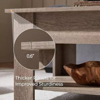 Table basse relevable Yaheetech avec compartiment caché et étagère ouverte pour salon