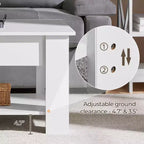 Table basse relevable Yaheetech avec compartiment caché et étagère ouverte pour salon