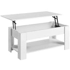 Table basse relevable Yaheetech avec compartiment caché et étagère ouverte pour salon