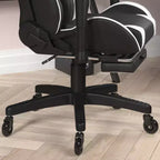 Chaise de jeu Flash Furniture X30 Chaise d'ordinateur de course avec dossier inclinable, repose-pieds coulissant et roulettes transparentes