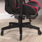 Chaise de jeu Flash Furniture X30 Chaise d'ordinateur de course avec dossier inclinable, repose-pieds coulissant et roulettes transparentes