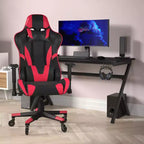 Flash Furniture X20 Gaming Chair Racing Office Computer PC Adjustable Chair with Reclining Back and Transparent Roller Wheels