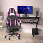 Flash Furniture X40 Gaming Chair Racing Computer Chair with Fully Reclining Back/Arms and Transparent Roller Wheels, Slide-Out Footrest