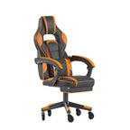 Flash Furniture X40 Gaming Chair Racing Computer Chair with Fully Reclining Back/Arms and Transparent Roller Wheels, Slide-Out Footrest