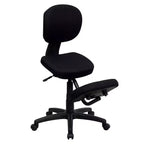 Emma and Oliver Mobile Ergonomic Kneeling Posture Task Office Chair in Black Fabric