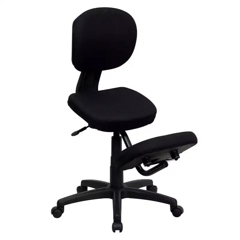 Emma and Oliver Mobile Ergonomic Kneeling Posture Task Office Chair in Black Fabric