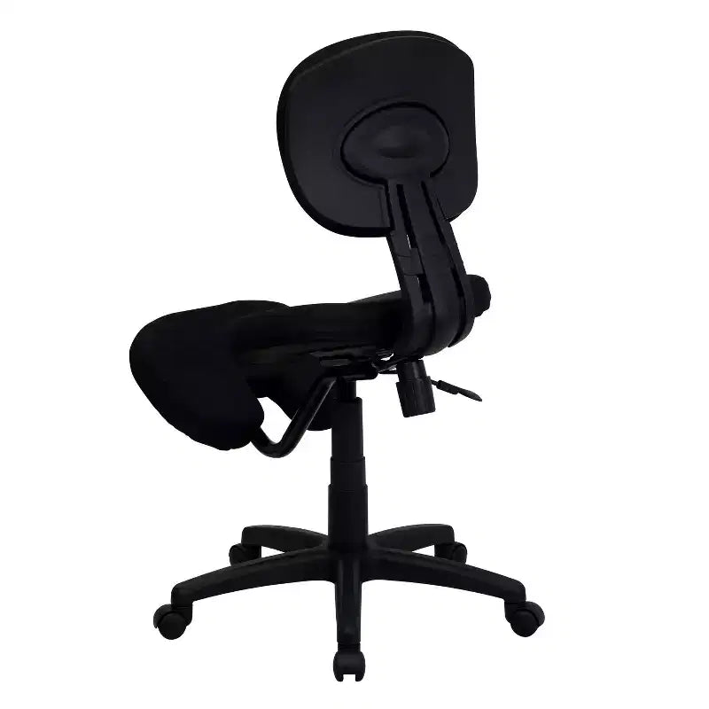Chaise de bureau ergonomique à genoux Emma et Oliver en tissu noir