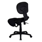 Chaise de bureau ergonomique à genoux Emma et Oliver en tissu noir