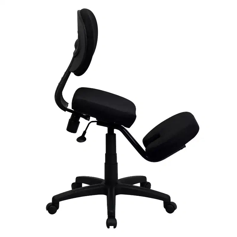 Chaise de bureau ergonomique à genoux Emma et Oliver en tissu noir