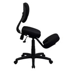 Chaise de bureau ergonomique à genoux Emma et Oliver en tissu noir
