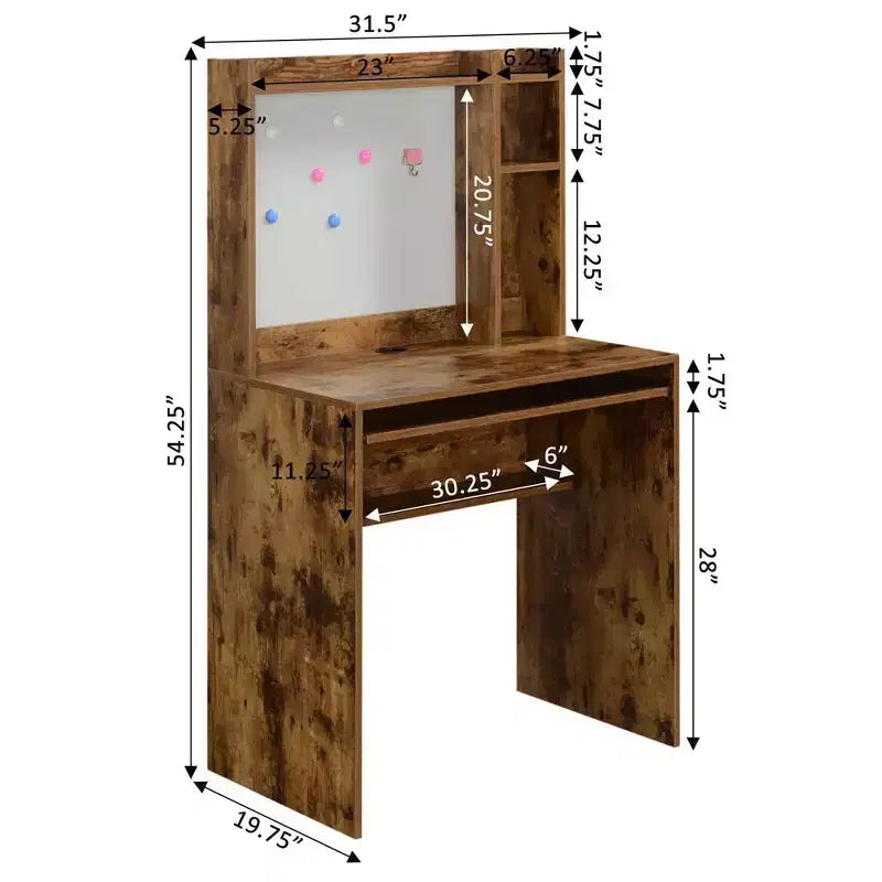 Bureau d'étudiant Designs2Go avec tableau d'affichage magnétique et étagères - Breighton Home