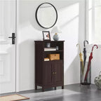 Meuble de salle de bain bas Yaheetech avec double porte et étagères réglables