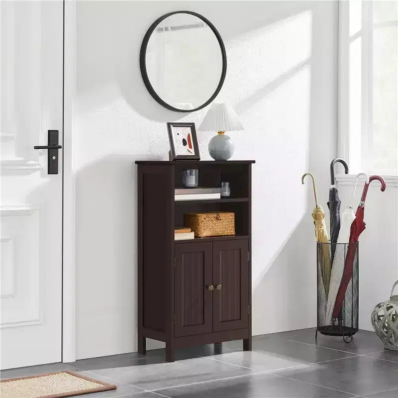 Meuble de salle de bain bas Yaheetech avec double porte et étagères réglables
