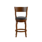 Tabouret de bar pivotant Merrick Lane 24, classique, en bois, avec dossier ouvert, hauteur de comptoir, siège rembourré en tissu et repose-pieds intégré