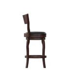 Tabouret de bar pivotant Merrick Lane 24, classique, en bois, avec dossier ouvert, hauteur de comptoir, siège rembourré en tissu et repose-pieds intégré