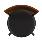 Tabouret de bar pivotant Merrick Lane 24, classique, en bois, avec dossier ouvert, hauteur de comptoir, siège rembourré en tissu et repose-pieds intégré