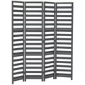 HOMCOM 5.6' 4 Panel Room Divider Folding Privacy Screen Panel, Louvred Freestanding Privacy Divider, White / Grey