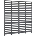 HOMCOM 5.6' 4 Panel Room Divider Folding Privacy Screen Panel, Louvred Freestanding Privacy Divider, White / Grey