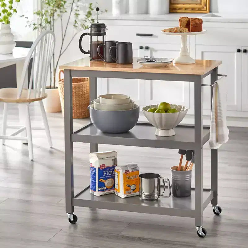 Chariot de rangement à roulettes 2 niveaux Mylah Kitchen - Buylateral