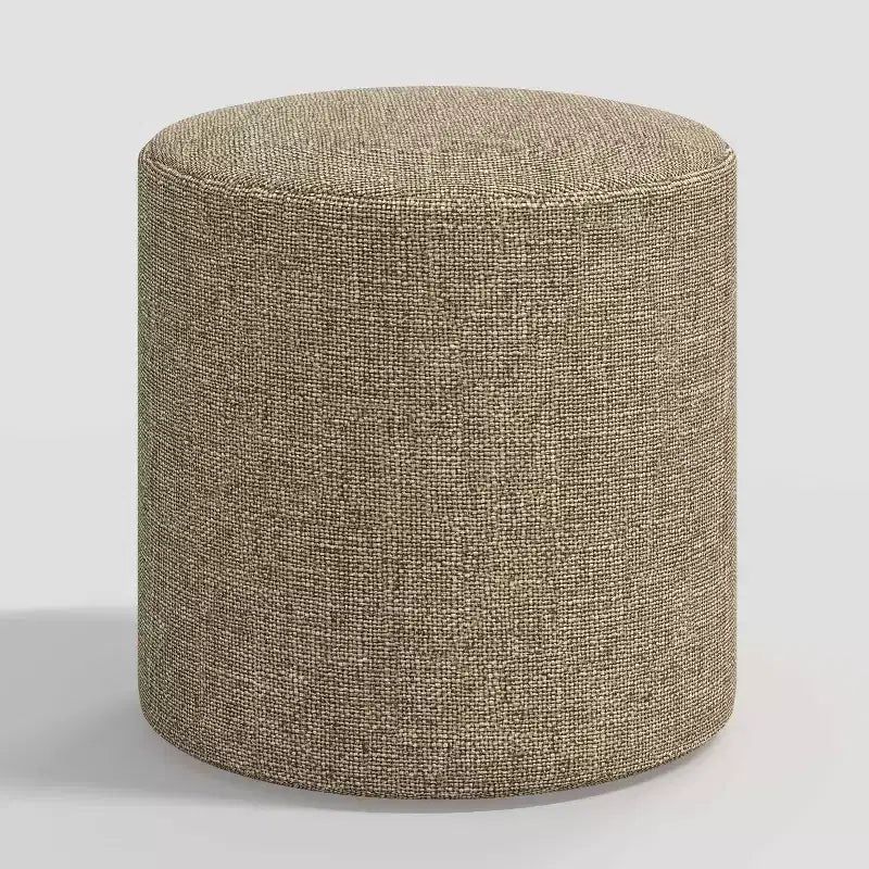 Pouf rond Thalia en lin texturé - Threshold