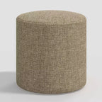 Pouf rond Thalia en lin texturé - Threshold