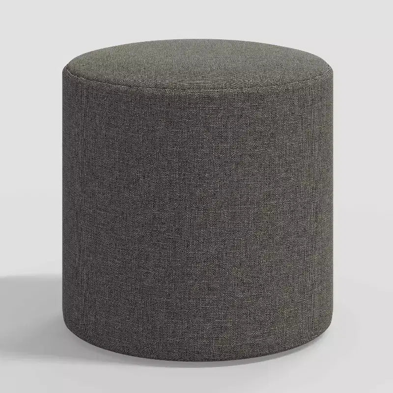 Pouf rond Thalia en lin texturé - Threshold