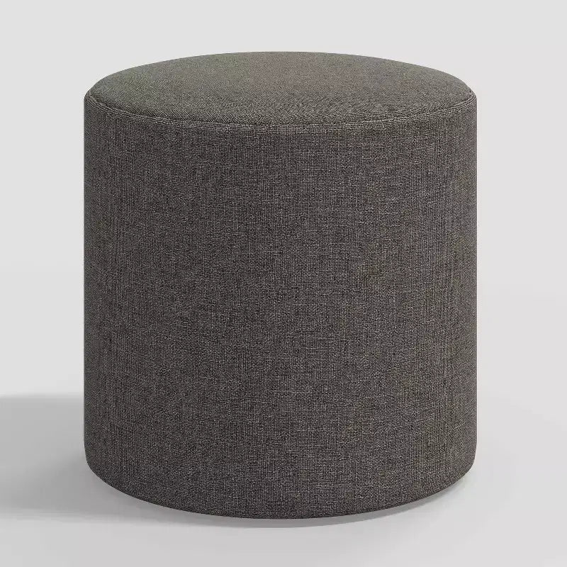 Pouf rond Thalia en lin texturé - Threshold