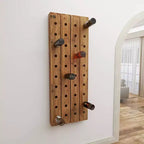 Range-bouteilles mural rustique en bois marron - Olivia & May