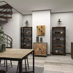 Range-bouteilles mural rustique en bois marron - Olivia & May