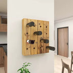 Range-bouteilles mural rustique en bois marron - Olivia & May