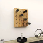 Range-bouteilles mural rustique en bois marron - Olivia & May