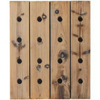 Range-bouteilles mural rustique en bois marron - Olivia & May