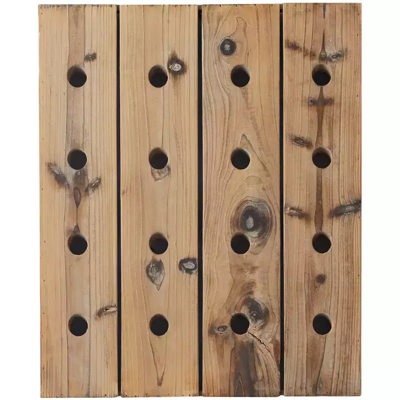 Range-bouteilles mural rustique en bois marron - Olivia & May