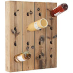Range-bouteilles mural rustique en bois marron - Olivia & May