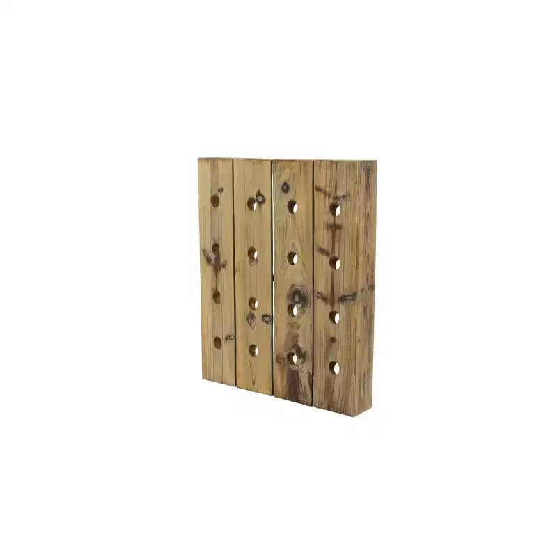 Range-bouteilles mural rustique en bois marron - Olivia & May